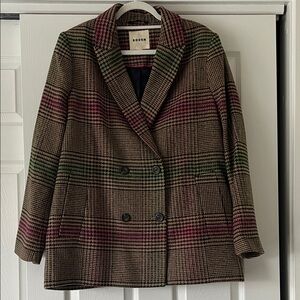 Boden Women's Brown and Pink Plaid Blazer - NWOT - size 14